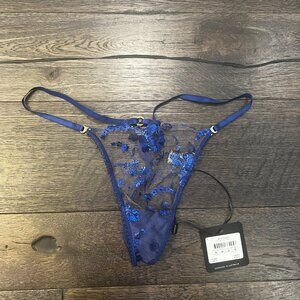 NEW Honey Birdette Whitney Thong – Navy (Size M)